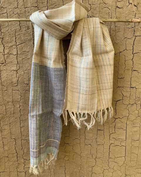 Indigo Dusk Eri Silk Muffler - Image 1