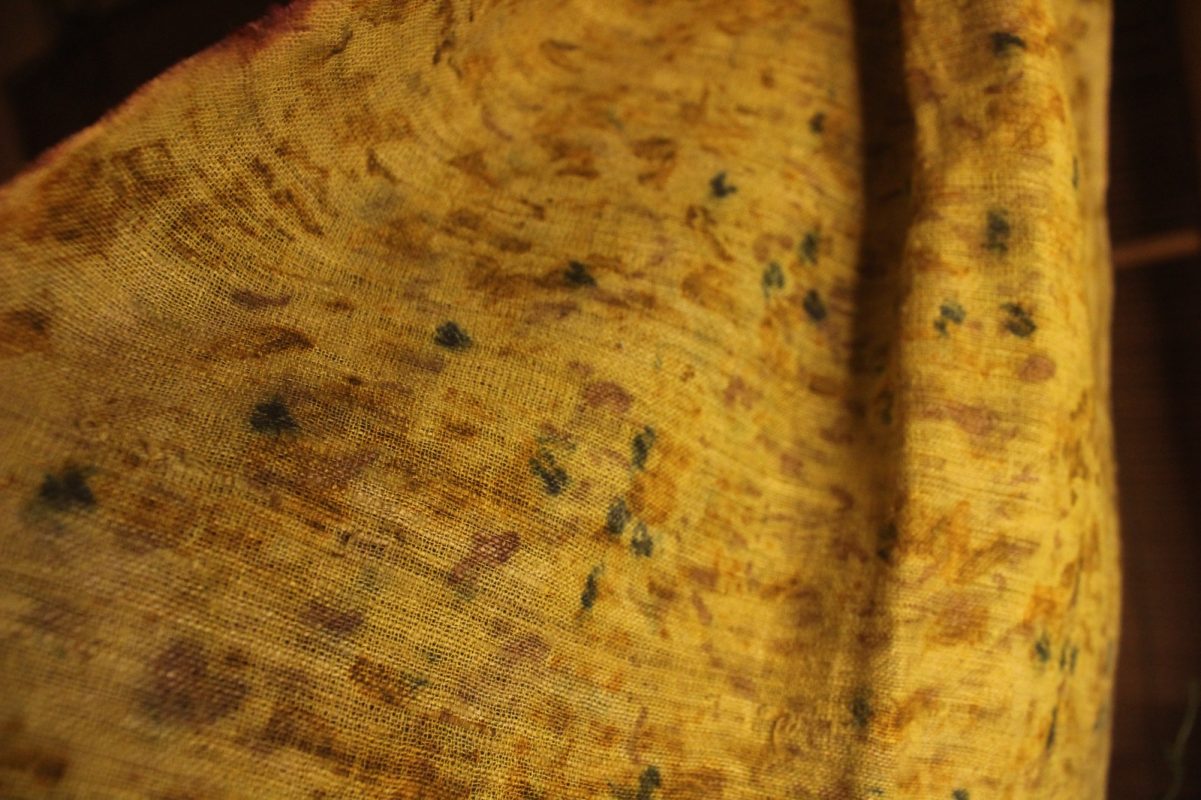 Eco Print Muffler Amber