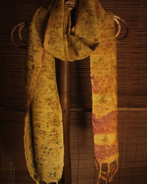Eco Print Muffler Amber - Image 1
