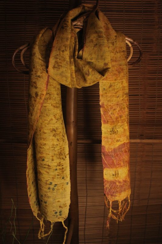 Eco Print Muffler Amber