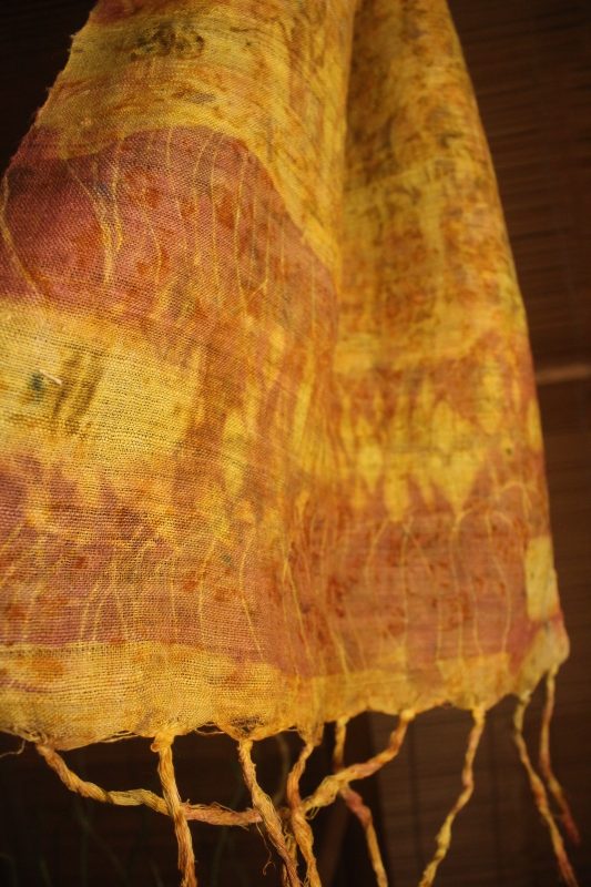 Eco Print Muffler Amber